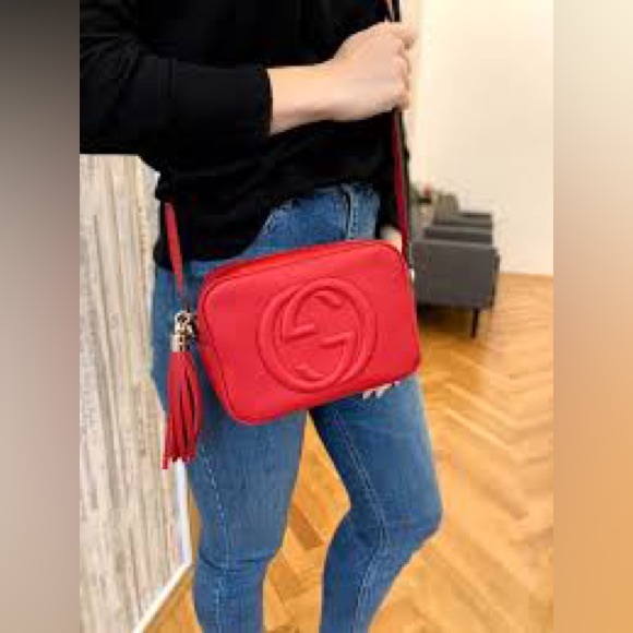 GUCCI Soho Disco Red Leather Crossbody Purse (308364 002123) - Picture 13 of 16